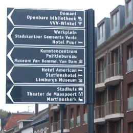 Pedestrian direction signs